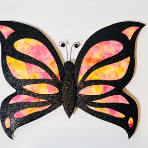 Butterfly Jumbo Size Wreath Attachment for Deco Mesh and Grapevine Door Designs for Everyday Home Decor Spring & Summer Monarch Wild Zinnias