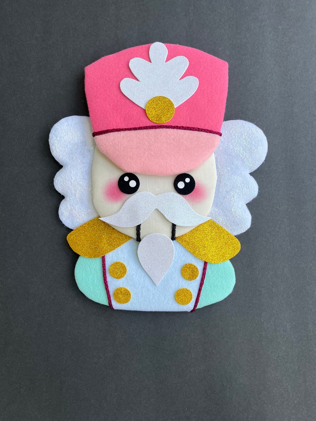 Large Nutcracker Bust Candychristmas Wreath Attachment, Deco Mesh