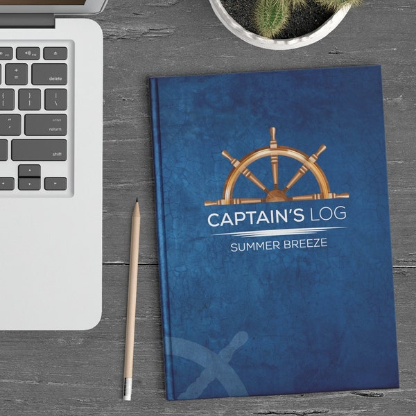 Custom Nautical Log Book, Personalized Captain's Journal for Boating and Sailing, Custom Travel Notebook, Unique Sailing Gift, Yachting Gift