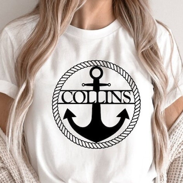 Personalized Anchor Shirt, Nautical Initials Tee, Customizable Sailor'S Unisex Top, Maritime Clothing, Sailor's Wardrobe Apparel Gift Idea