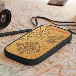 Personalized Passport Cover, World Map Passport Wallet, Travel Gift Idea, Customized Travel Accessory w Vintage Map Design, Passport Case