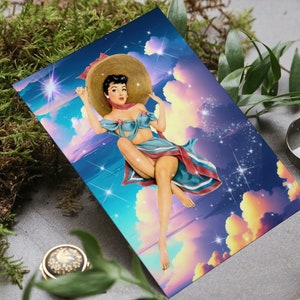 Kosmos Wolken 90s Celestial, Indie Room Decor Aesthetic y2k, College Wohnung Dekor, Space Age, Surreal Postkarte Set Sammler Art Print