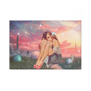 Cosmos Field Magnet, 90s celestial, space age, college apartment decor, indie room aesthetic y2k, pin up girls surreal art