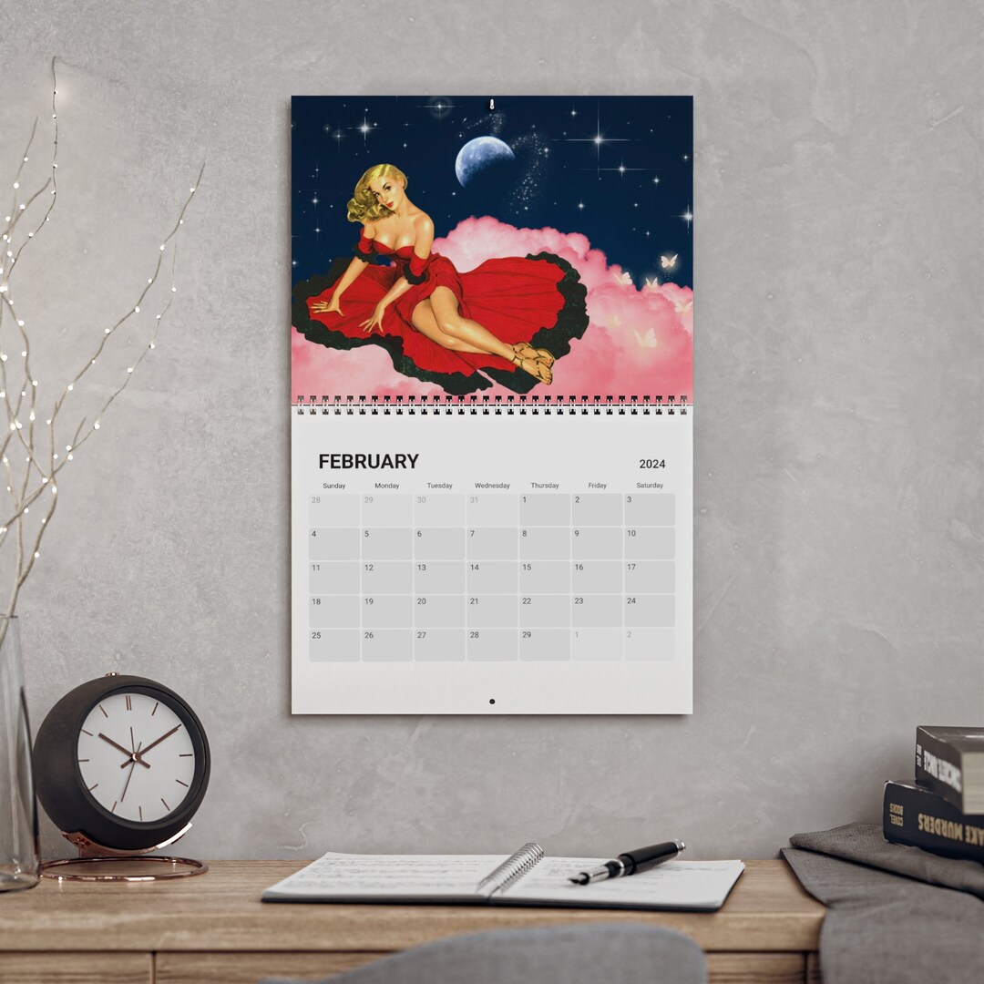Space Age Cosmos Pin up Girls Calendar 2025 Indie Room Aesthetic
