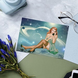 Cosmos Saturn 90s Celestial, Indie Room Decor Aesthetic y2k, College Apartment Decor, Space Age, Surreal Postcard Set Collectible Art Print