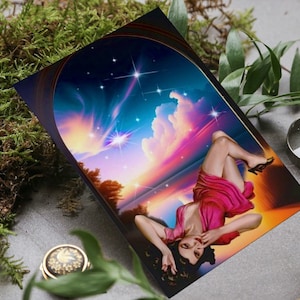 Cosmos Door 90s Celestial, Indie Room Decor Aesthetic y2k, College Apartment Decor, Space Age, Surreal Postal Set Collectible Art Print