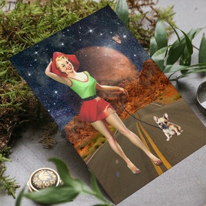Cosmos Road 90s Celestial, Indie Room Decor Aesthetic y2k, College Apartment Decor, Space Age, Surreal Postcard Set Collectible Art Print