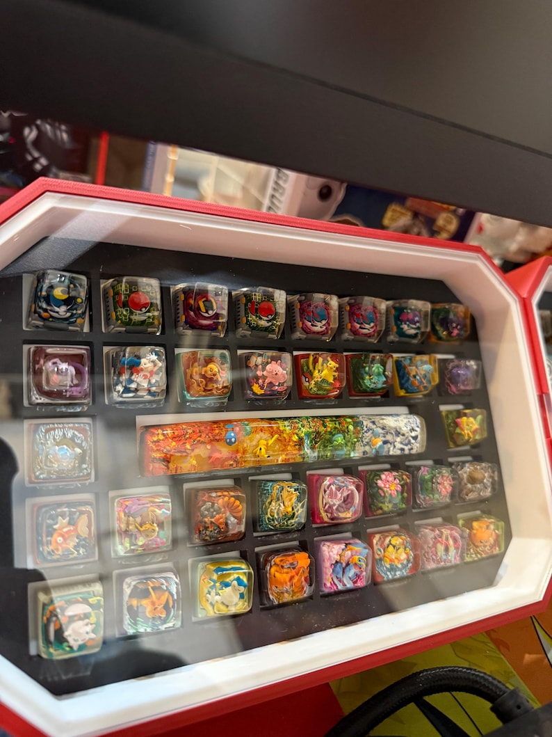 AETHERNOS Keycap Box With Clear Display Lid and Stand - Etsy