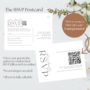 The RSVP Postcard | Wedding RSVP Card Template | Editable Template | Minimal Wedding Invitations | Wedding Invite Templates