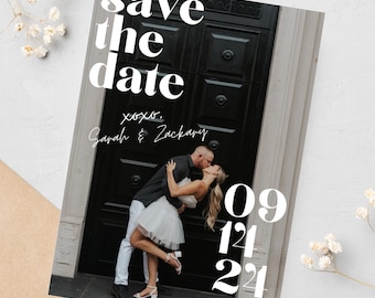 Luxury Save the Date Template | Photo Save the Date Invite | Simple Save the Date | Minimalist Save the Date Cards | Editable Template