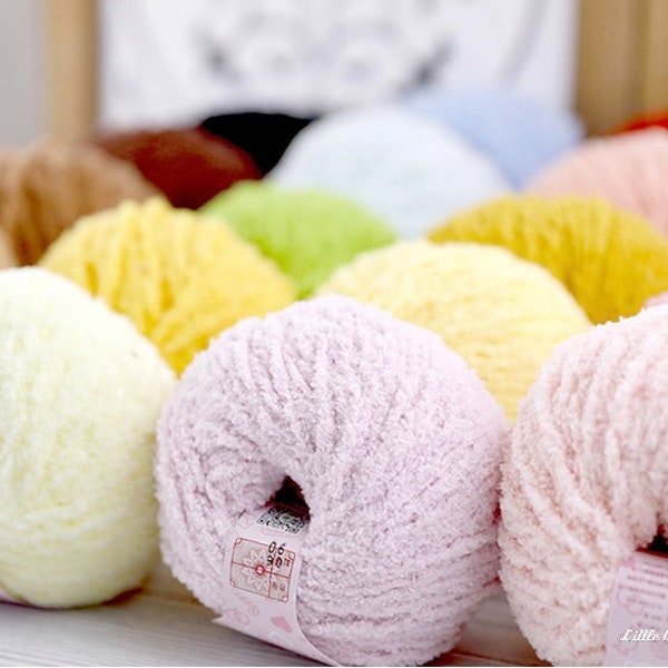 Pipsqueak Yarn  for Crocheting, Knitting and Crafting, 50g Fluffy Yarn, Baby Yarn, 100% Polyester, Soft Comfortable Yarn