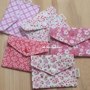 Mini billetera hecha a mano, monedero, tarjetero con botón a presión, tarjetero, linda billetera de tela, ideas para regalos