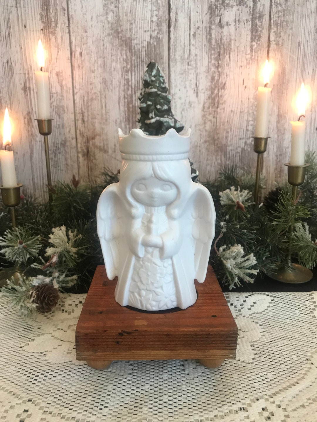 Vintage Angel Candle Holder/ Made in Japan/ Christmas Angel Etsy