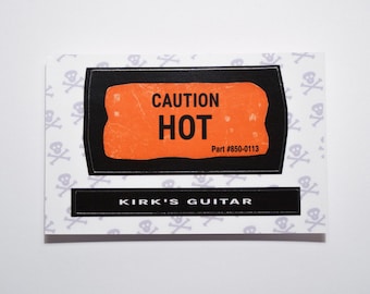 Set di adesivi "Caution Hot", Kirk Hammett, adesivi per chitarra