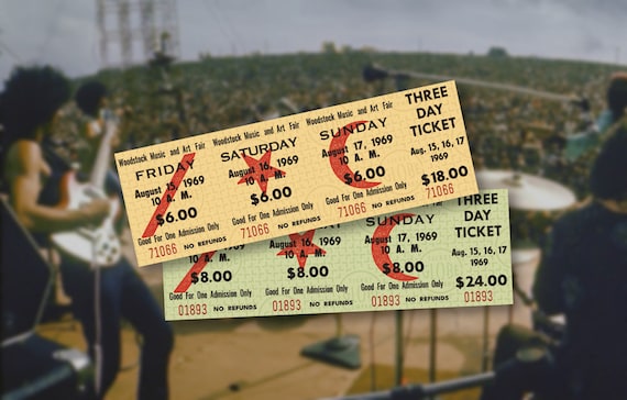 Woodstock 1969 Festival, 2x 3-day Tickets, Replica - Etsy Canada