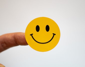 Smiley Sticker gelb, wasserfest