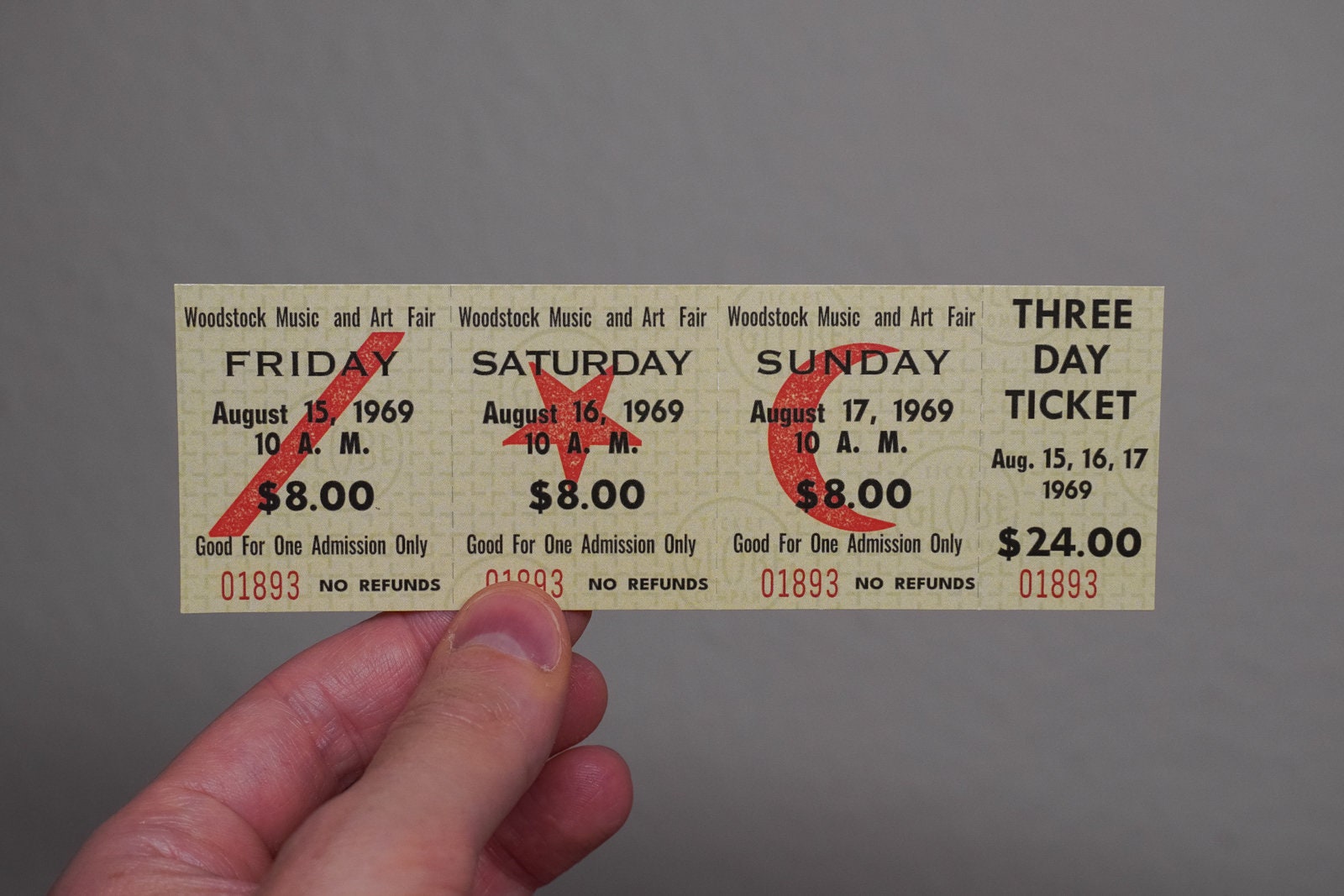 Woodstock 1969 Festival, 2x 3-day Tickets, Replica - Etsy