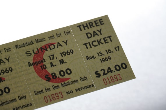 Woodstock 1969 Festival, 2x 3-day Tickets, Replica - Etsy UK