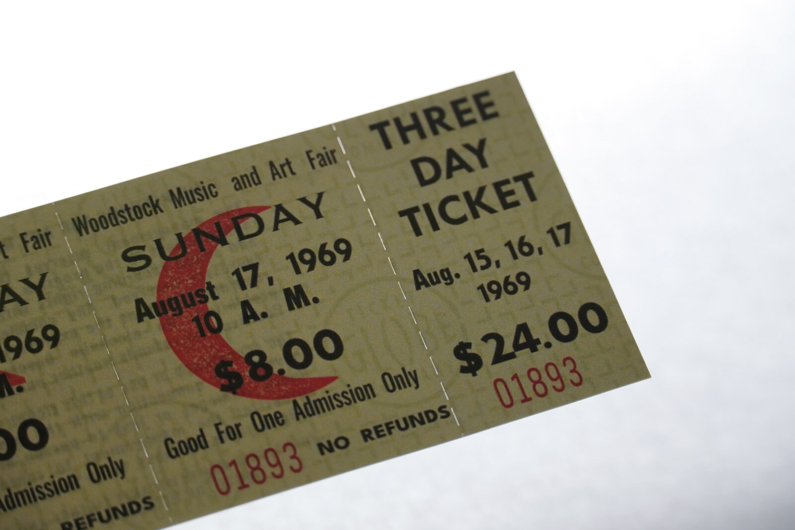Woodstock 1969 Festival, 2x 3-day Tickets, Replica - Etsy