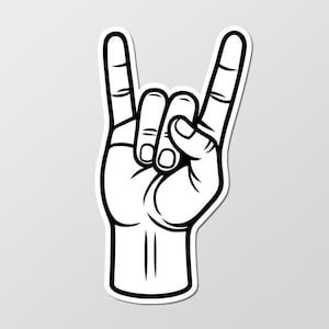 Sign of the horns, metal hand sign sticker