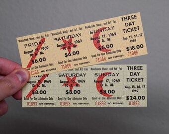 Woodstock 1969 Festival, 3-day tickets, replica