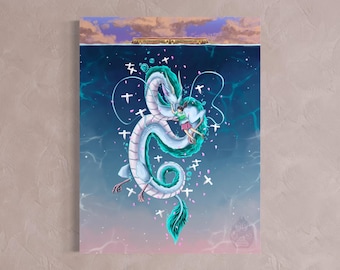 Studio Ghibli Print/Poster- Haku and Chihiro (Frame Not Included)
