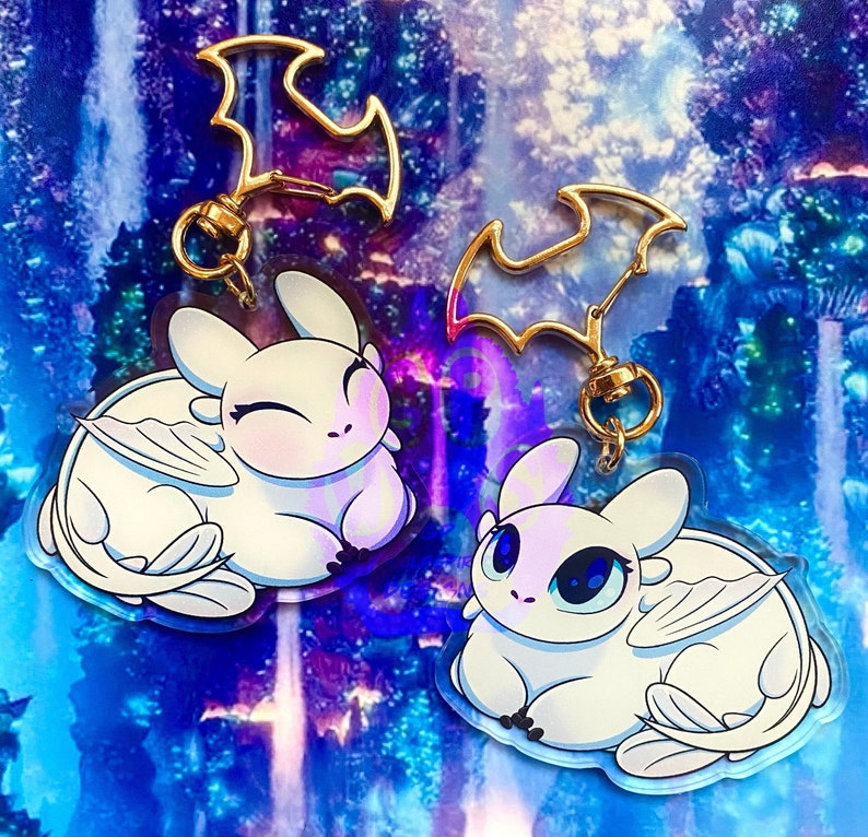 Light Fury Loaf How to Train Your Dragon Keychain Etsy