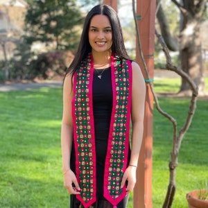 Phulkari Graduation Stoles Pink