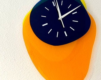 Horloge murale Klein blue minimaliste | Horloge murale, horloge de décoration intérieure, horloge murale silencieuse, horloge murale bleu