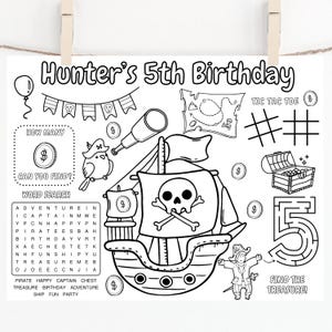 d'activités pour fête d'anniversaire sur le thème des pirates | Cadeau pirate | Coloriage pirate | Feuille d'activité pour enfants