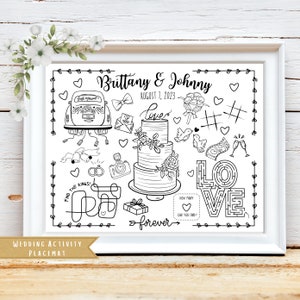 Wedding Activity Sheet  | Wedding Party Favor | Wedding Guests Kids Activity Sheet | Personalized Party Placemat