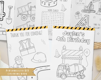 Construction Birthday Coloring Book: Digger Party Activity (Digital Download)