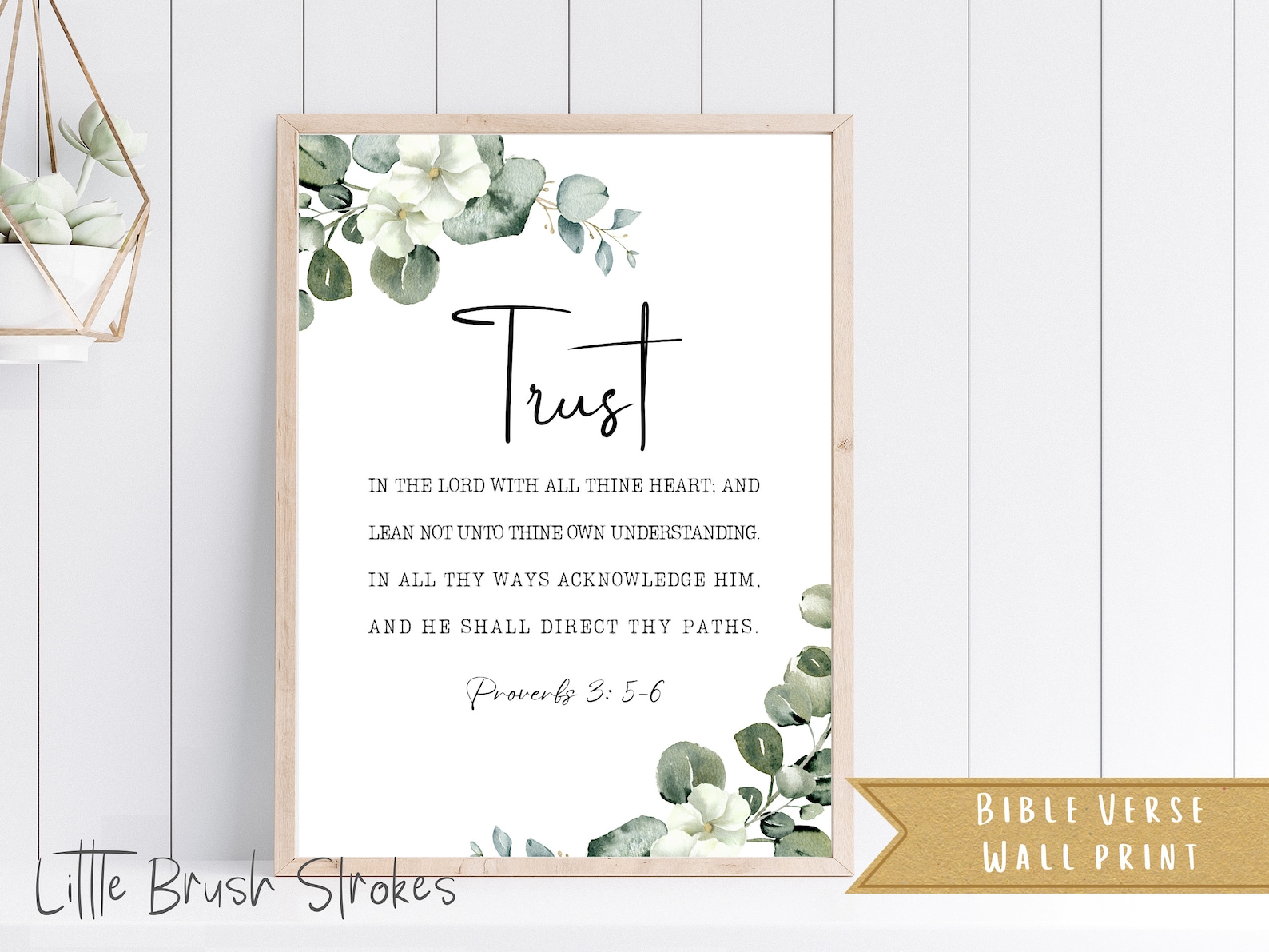 Proverbs 3:5-6 | Trust in the Lord Bible Quote | Christian Wall Art ...