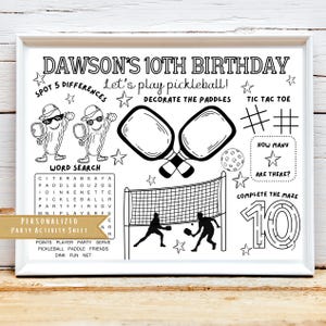 Pickleball Party Activity | Pickleball Event Activity | Pickleball Birthday | Party Favor | Pickleball Word Search Coloring Sheet