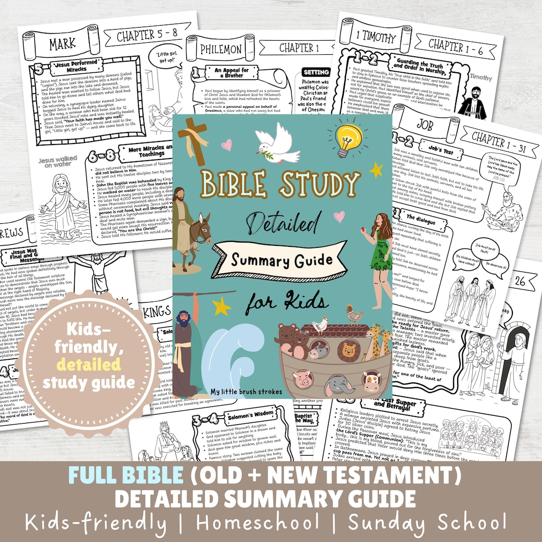 Detailed Bible Study Summary Guide for Kids (old & New Testament) (PDF ...