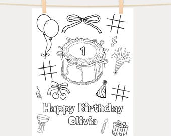 Customizable Bow Birthday Coloring Page: 'Girls Just Wanna Be One' Activity (Digital Download)