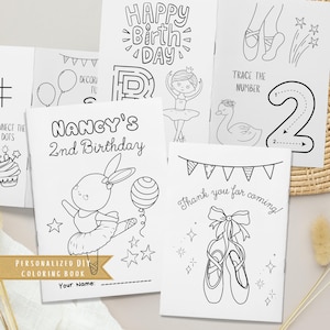 Ballerina Coloring Book | Ballet Birthday Party Activity Sheet | Ballet Party Favor | Ballerina Activity Table Mat