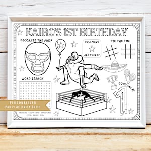 Lucha Libre Party Aktivitäten | Mexikanische Wrestling-Aktivität | Mexikanischer Geburtstag | Lucha Libre Gastgeschenk Lucha Libre Kinder Ausmalbild