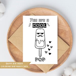Cartão para colorir do aniversário do PNF do feliz aniversario de <br> Crie Seu Próprio Produto! Cartão de aniversário legal imprimível do pop | Cartão de aniversário DIY para crianças | Download instantâneo para impressão 5 x 7