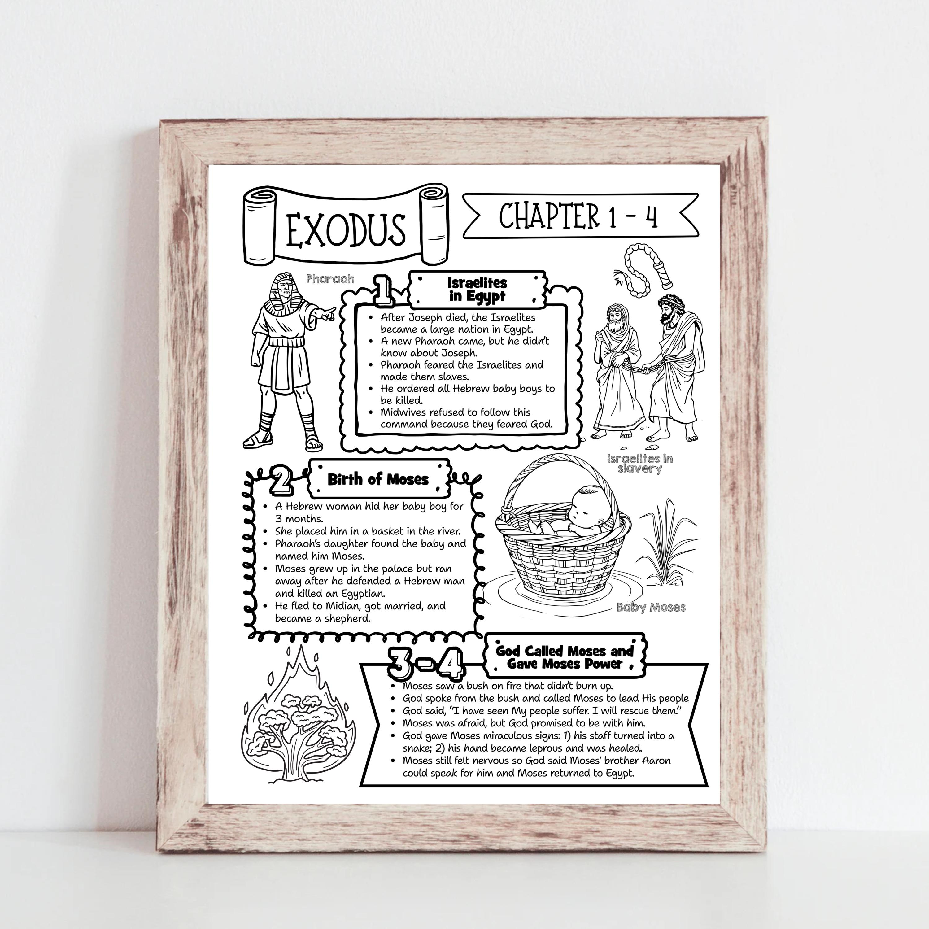 Exodus Bible Study Guide Coloring Workbook for Kids: Coloring Images ...