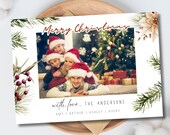 Personalized Christmas Family Photo Card, Printable Holiday Card (Digital Download)