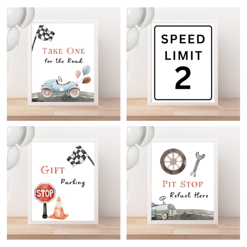 Fun Racing Signs Editable Racing Party Signs Bundle: Car Birthday Decor (digital) - Etsy