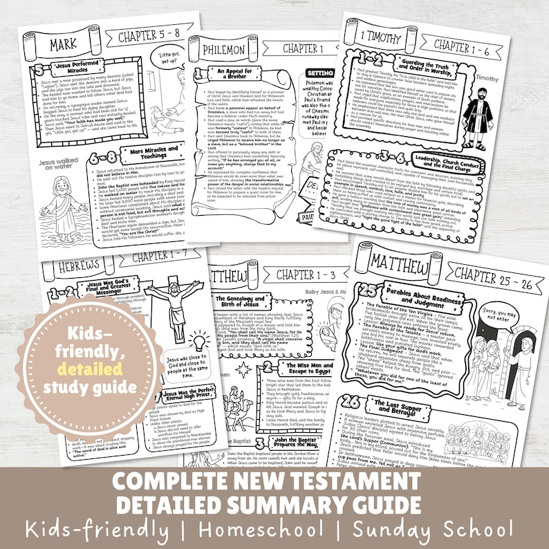 Complete NEW TESTAMENT Bible Made Simple - Bible Study Guide for Kids ...