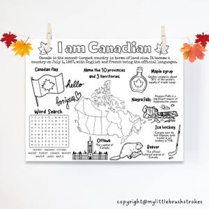 Ich bin Kanadier Aktivitätsblatt | Kanadas Tagespartyaktivität | Kanada Arbeitsblatt Homeschool Aktivität | Alles über Kanada | Sofort Download