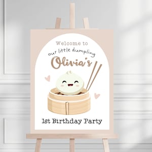 Editable Little Dumpling Party Welcome Sign | Dumpling Birthday Party Decor | Dumpling Baby Shower Sign Decor | Dumpling Themed Party Decor