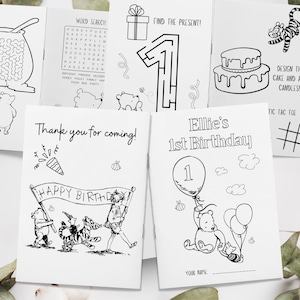 Winnie the Pooh Birthday Party Coloring Activity Booklet featuring original Winnie the Pooh Book Characters | 12 Pages Digital Download