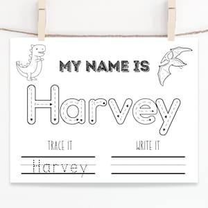 Mantel individual personalizable para trazar nombres / Paquete de hojas para trazar letras mayúsculas y minúsculas / Práctica de escritura de nombres reutilizable y laminable