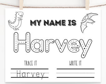 CUSTOMIZABLE Name Tracing Placemat | Writing  Uppercase Lowercase Letter Tracing Sheet Bundle | Name writing practice reusable laminatable