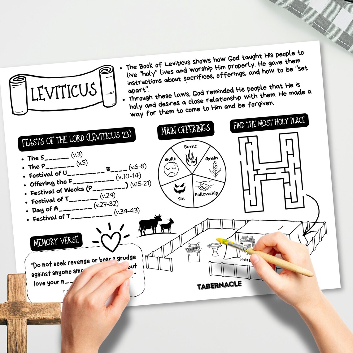 Book of Leviticus Bible Activity Sheet | Old Testament Homeschool ...