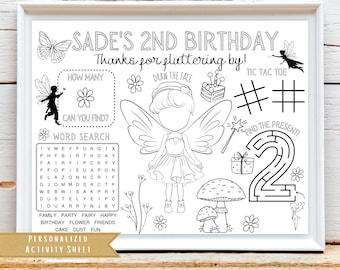 Fairy Birthday Party |  | Fairy birthday party | Flutter and Twirl Fairy Dust Party Favor| Tinkerbell Coloring | Personalized Activity Sheet